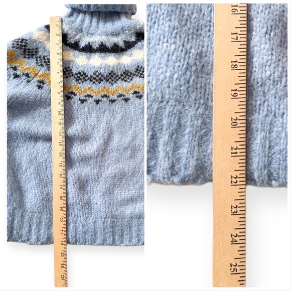 Derek Lam 10 Crosby Diagonal Fair Isle Alpine Turtleneck Sweater, Size S blue - Picture 15 of 15